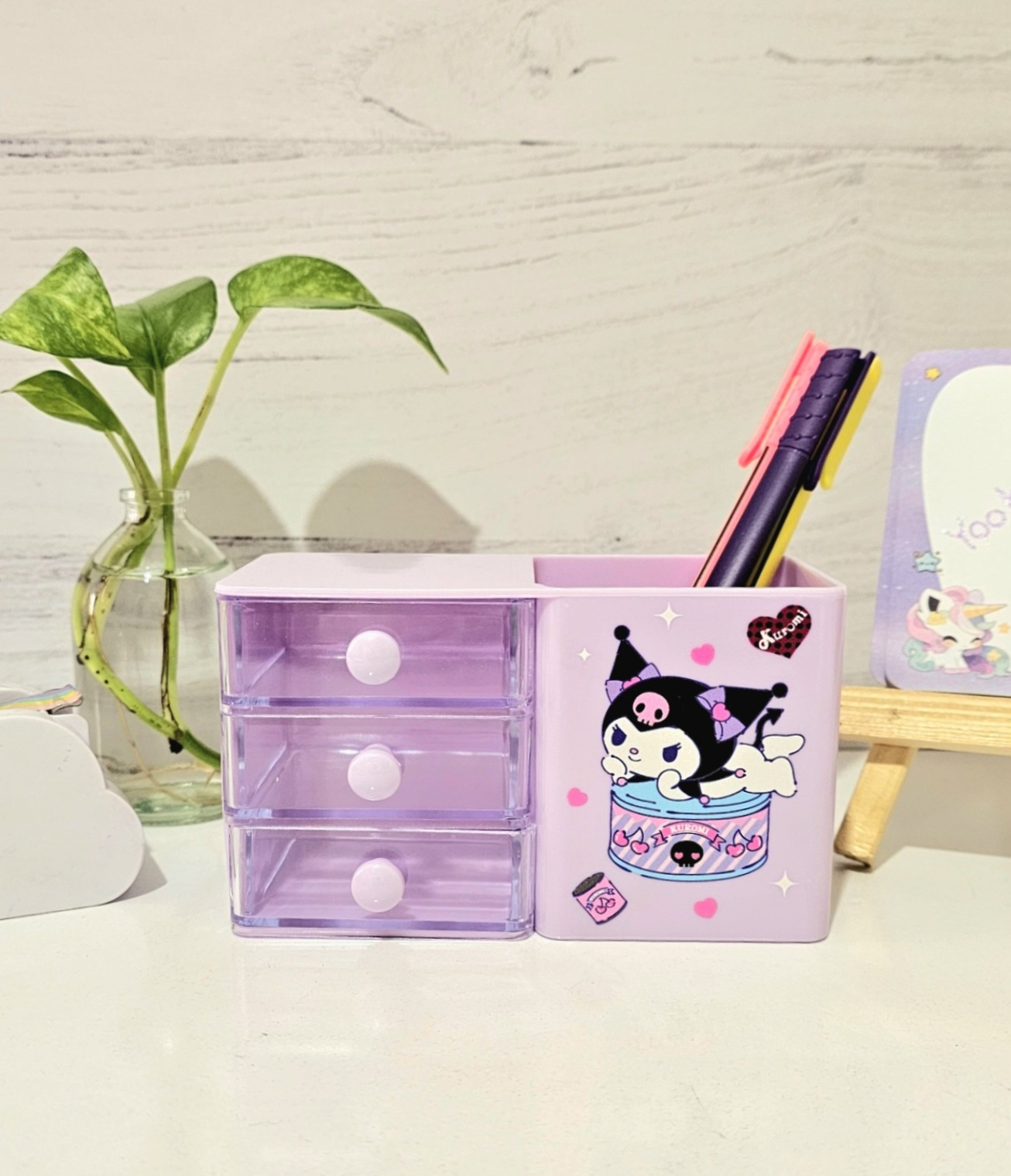 جاقلمی رومیزی کشو دار کرومی