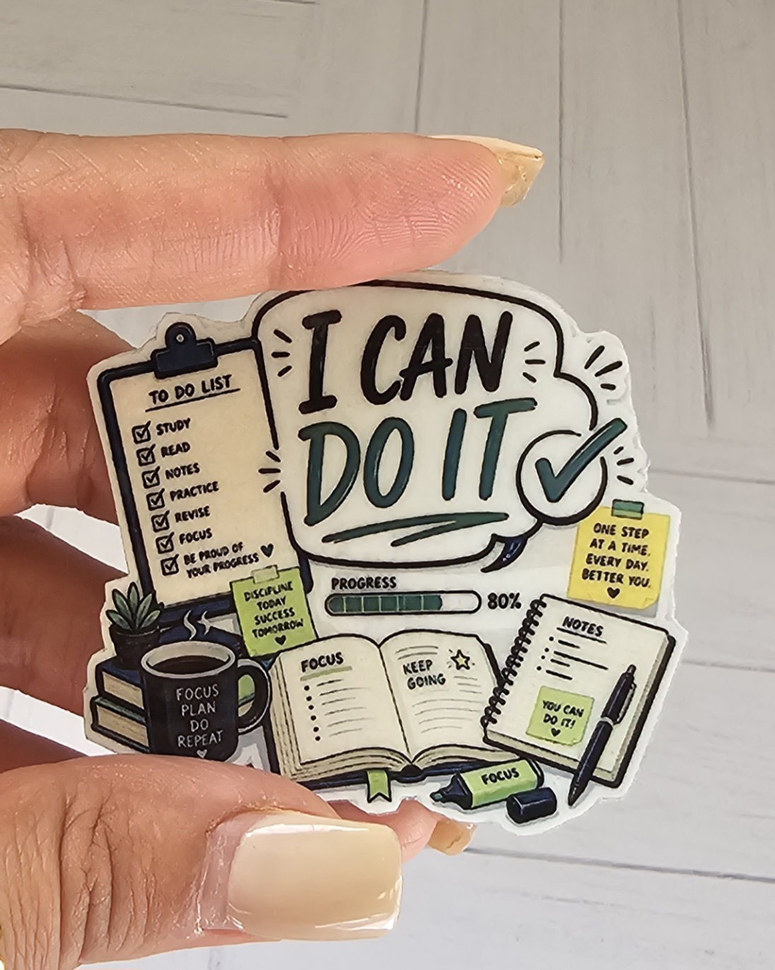 استیکر رشد شخصی،I can do it, ضدآب