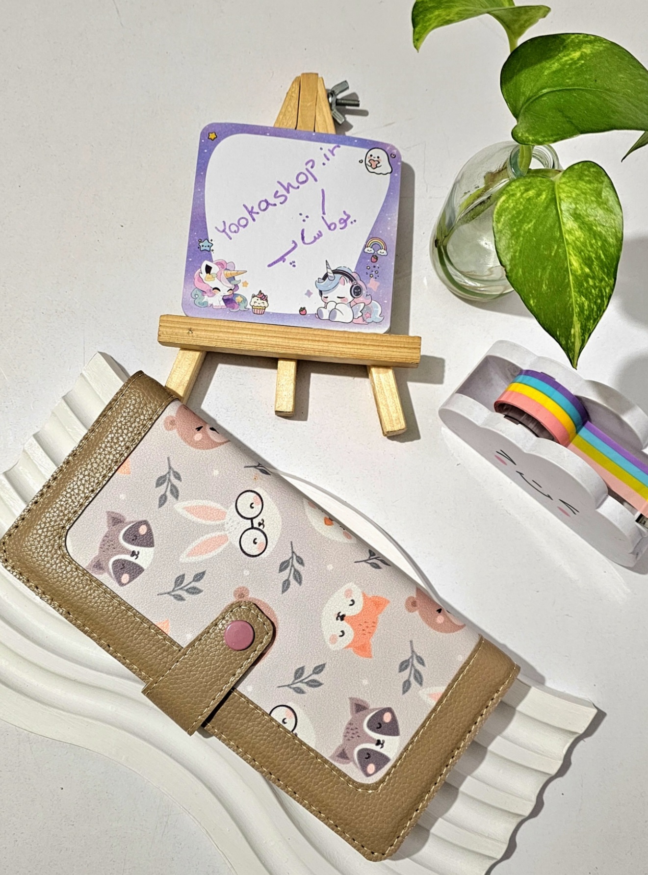 کیف پول دخترانه فانتزی چرم مصنوعی