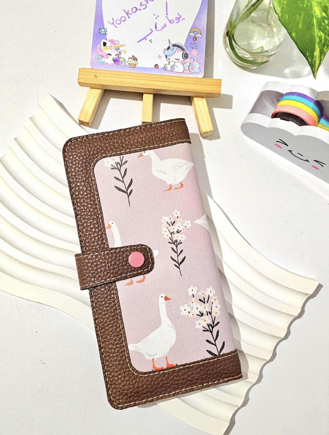 کیف پول دخترانه فانتزی چرم مصنوعی