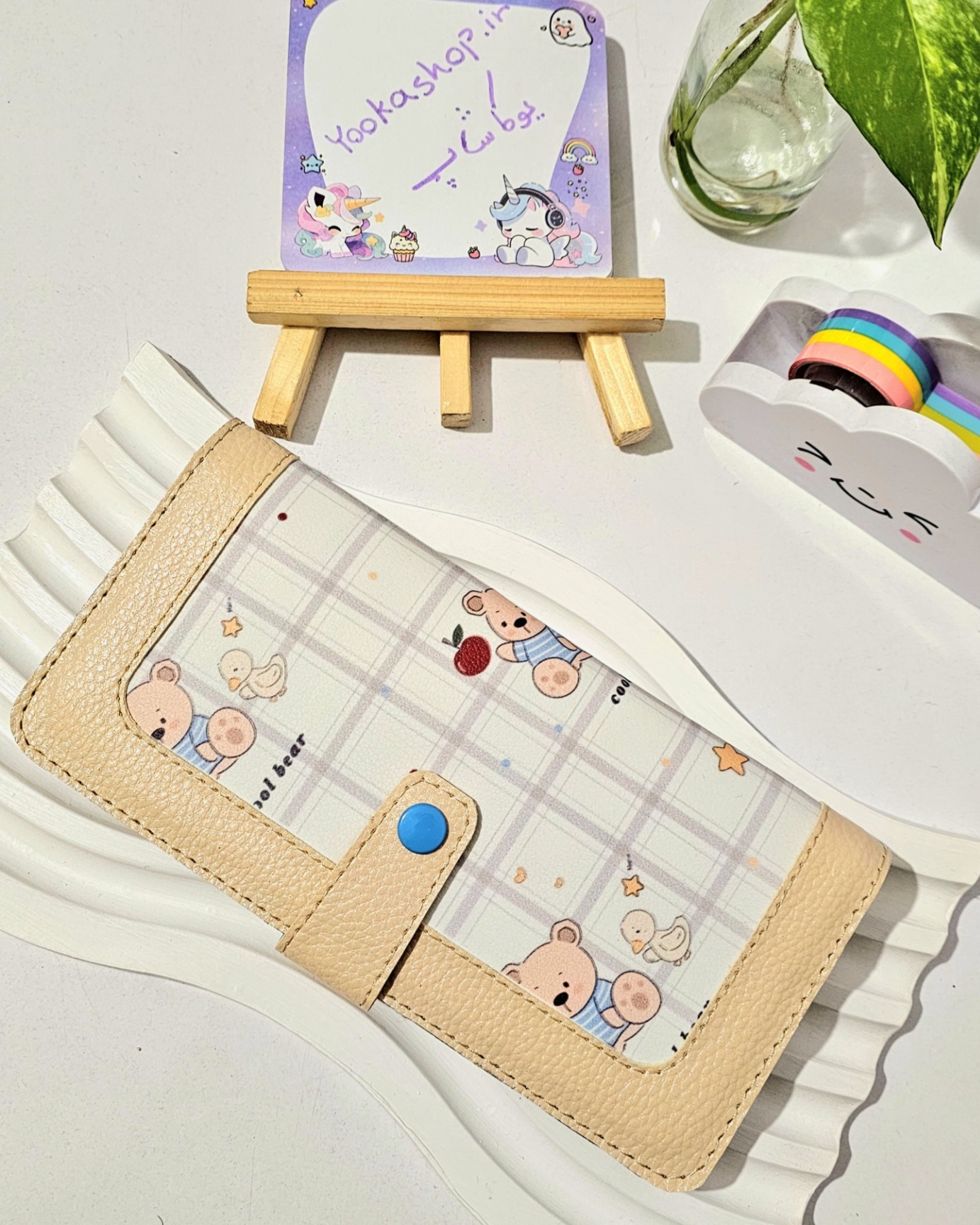 کیف پول دخترانه فانتزی چرم مصنوعی