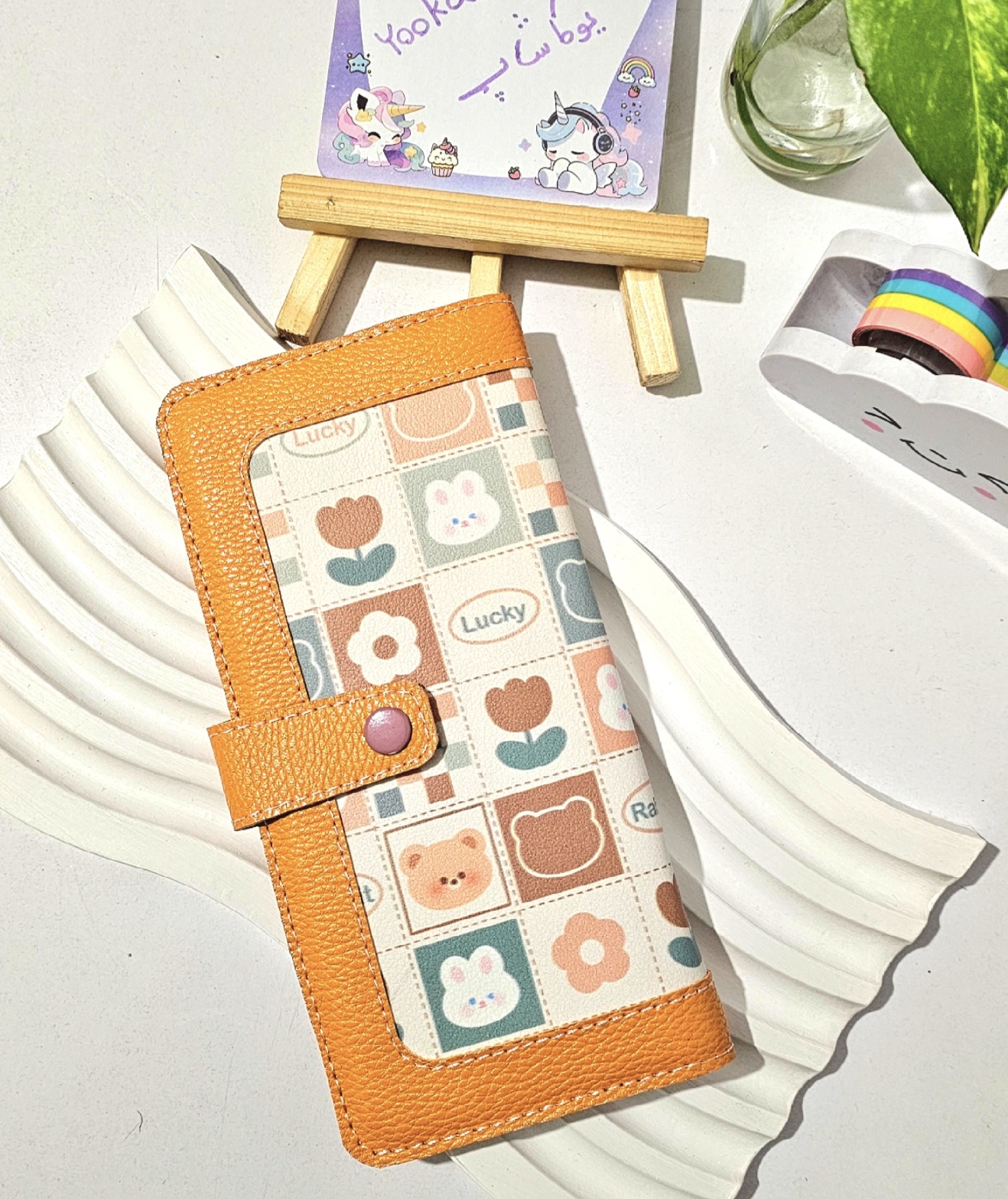 کیف پول دخترانه فانتزی چرم مصنوعی