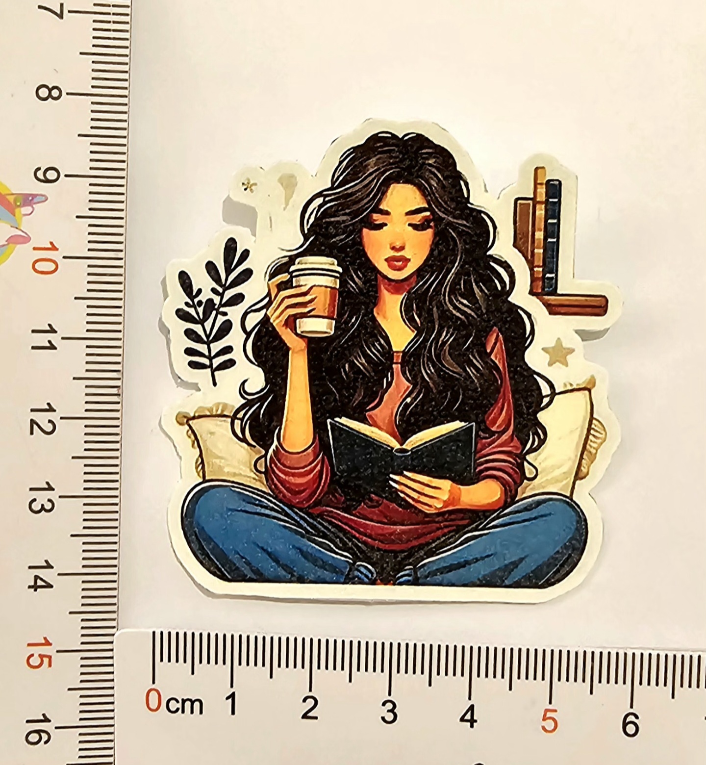 استیکر ضدآب طرح دختروکتاب از مجموعه استیکرهای برنامه روزانه